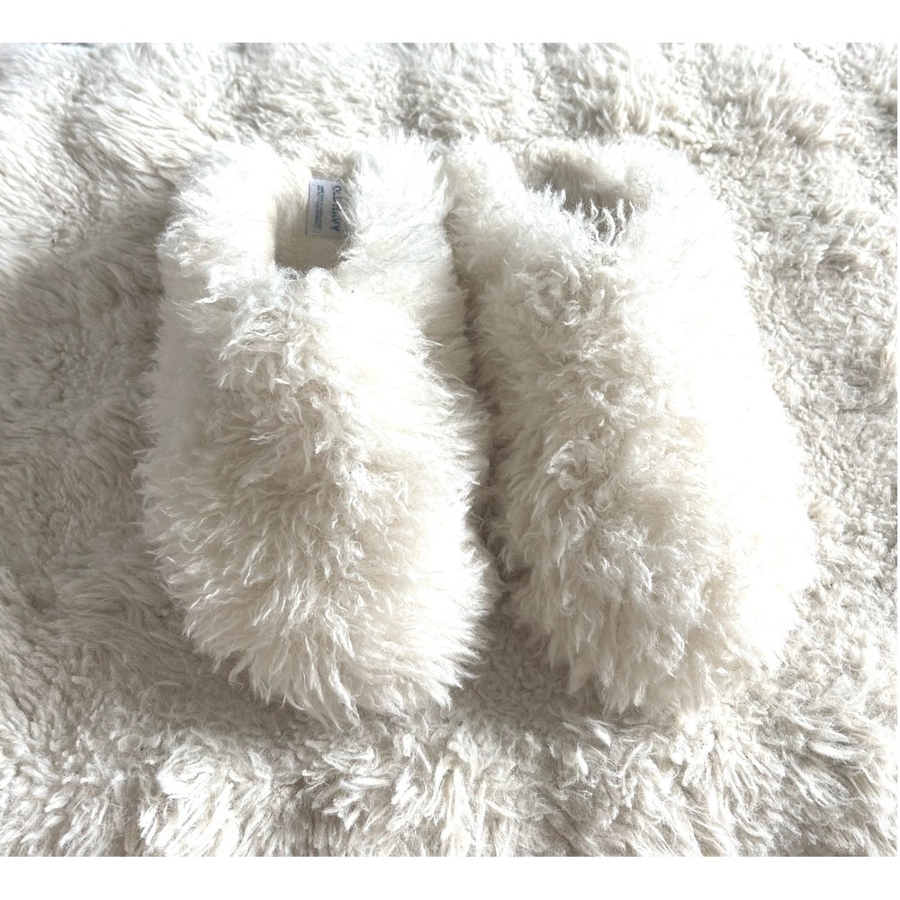 Old Navy Hi Emotion Slippers Creme de la Creme Faux Fur Mules Women's 9